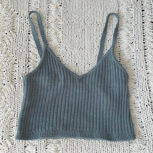 Wild Fable Knit/Ribbed Tank Top Small Teal